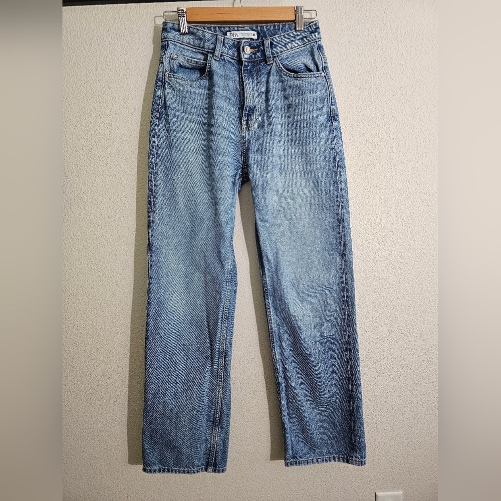 Zara Light Blue Straight Jeans